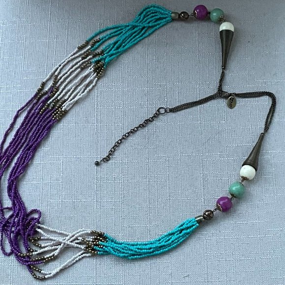 Vintage ZAD Women Necklace Statement Multi Color Beads Long Necklace Jewelry - Picture 2 of 7